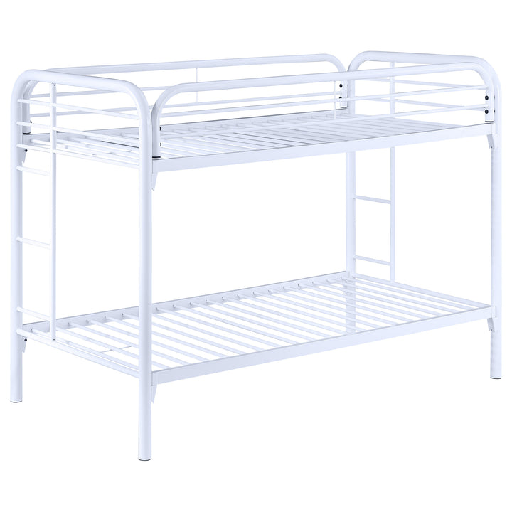 Morgan Metal Twin Over Twin Bunk Bed White