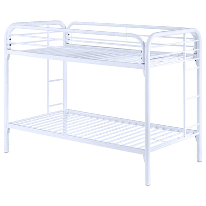 Morgan Metal Twin Over Twin Bunk Bed White