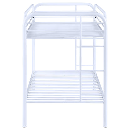 Morgan Metal Twin Over Twin Bunk Bed White