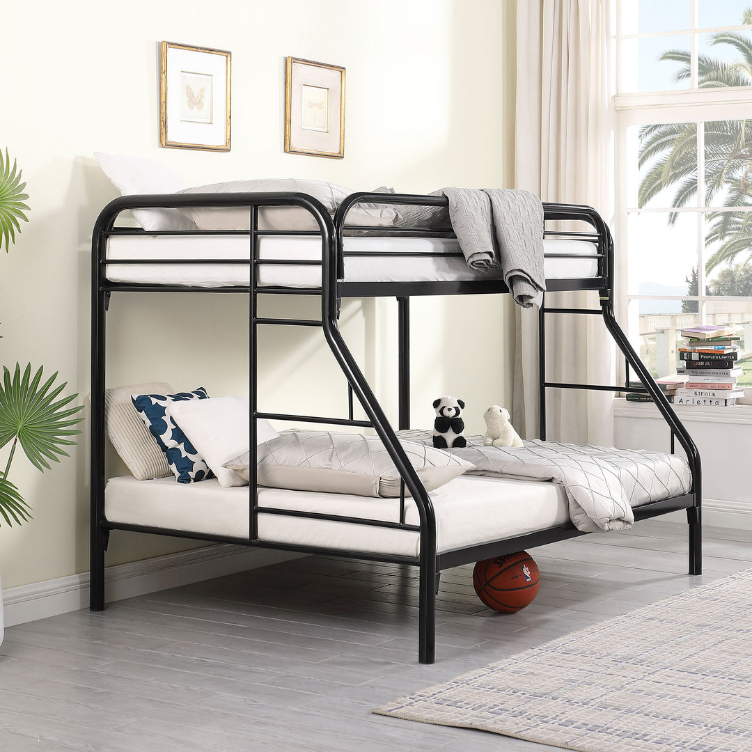 Morgan Metal Twin Over Full Bunk Bed Black