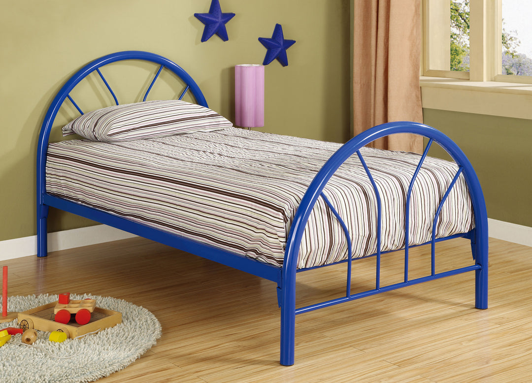 Marjorie Metal Twin Open Frame Bed Blue