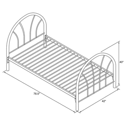 Marjorie Metal Twin Open Frame Bed Blue