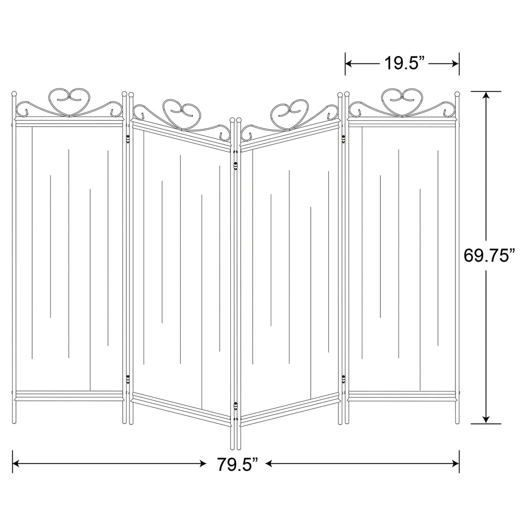 Dove 4-panel Folding Screen Beige and Black