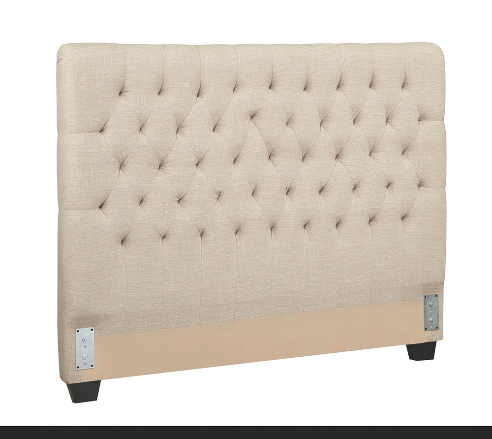 Chloe Upholstered Full Panel Headboard Oatmeal