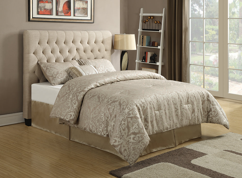 Chloe Upholstered Full Panel Headboard Oatmeal