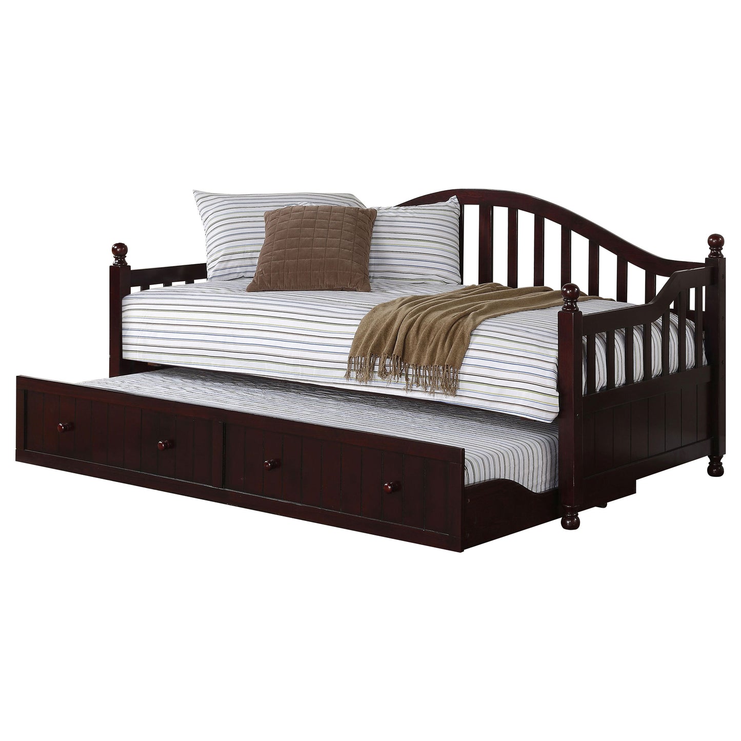 Dan Ryan Wood Twin Daybed with Trundle Cappuccino