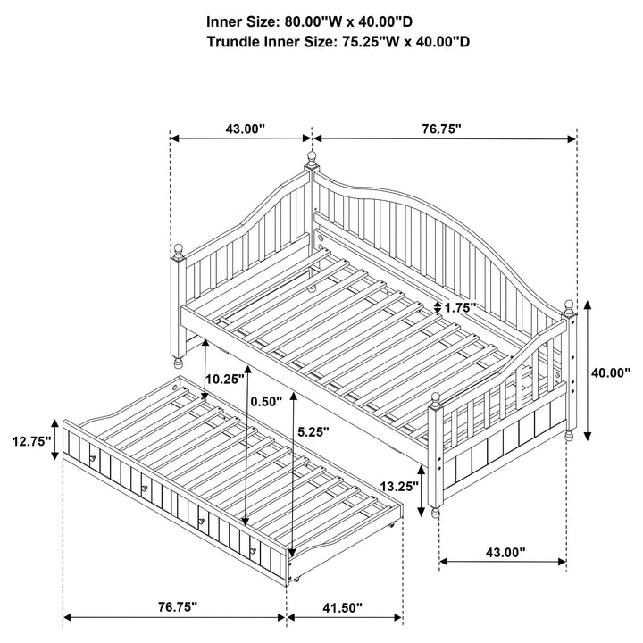 Dan Ryan Wood Twin Daybed with Trundle Cappuccino