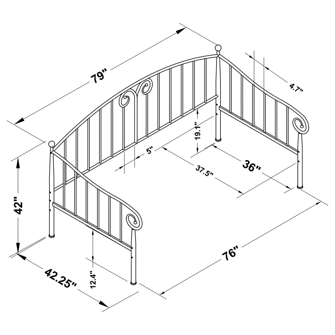 Grover Metal Twin Daybed Black