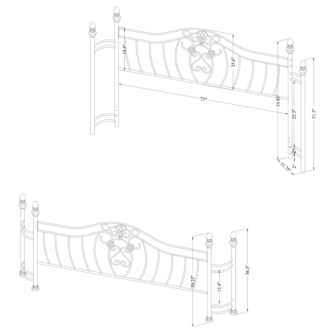 Sydney Metal Eastern King Open Frame Bed Brushed Gold