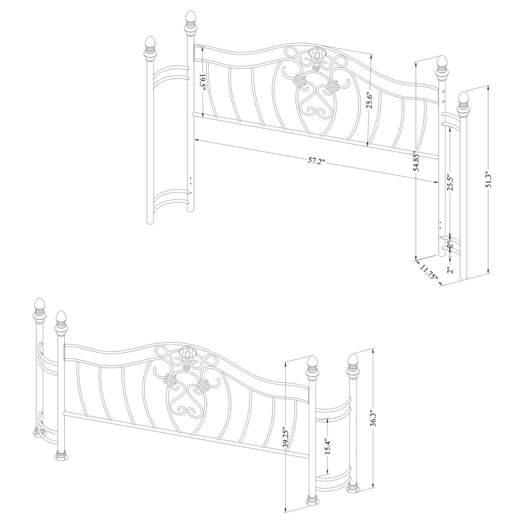 Sydney Metal Queen Open Frame Bed Antique Brushed Gold