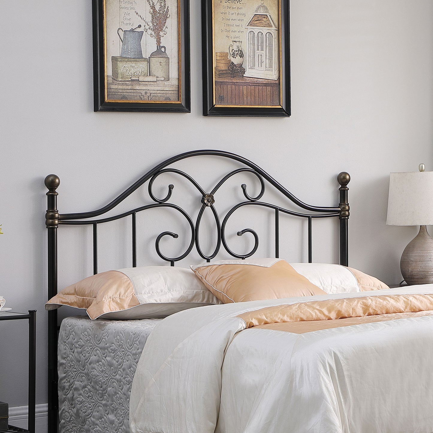 Bailey Metal Queen or Full Open Frame Headboard Black