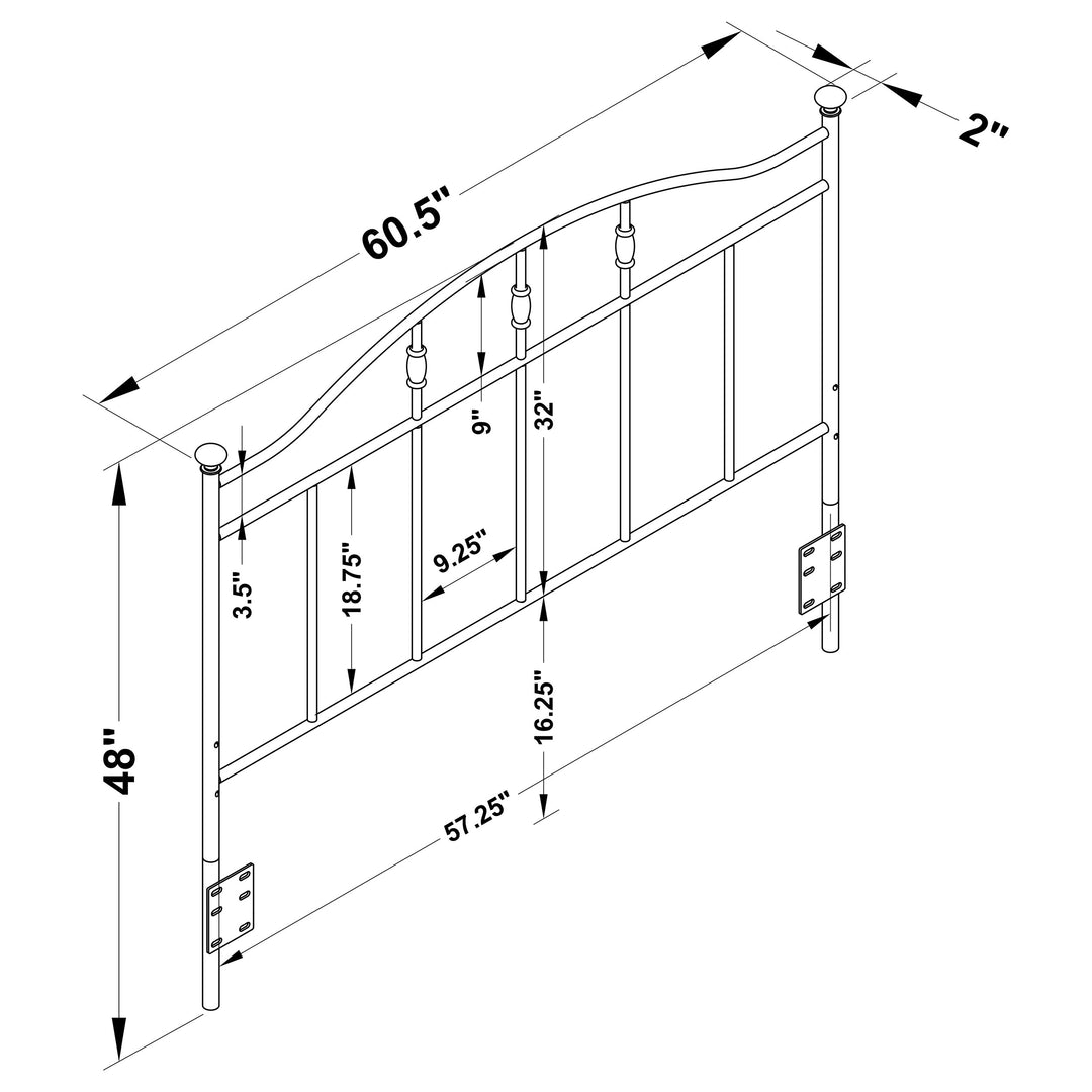 Loane Metal Queen or Full Open Frame Headboard White