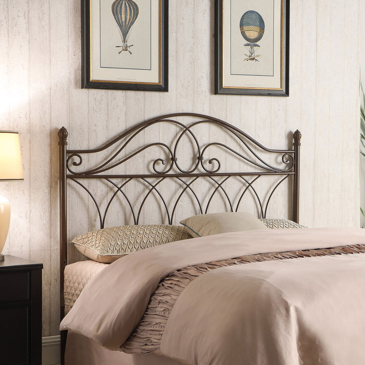 Zola Metal Queen or Full Open Frame Headboard Brown