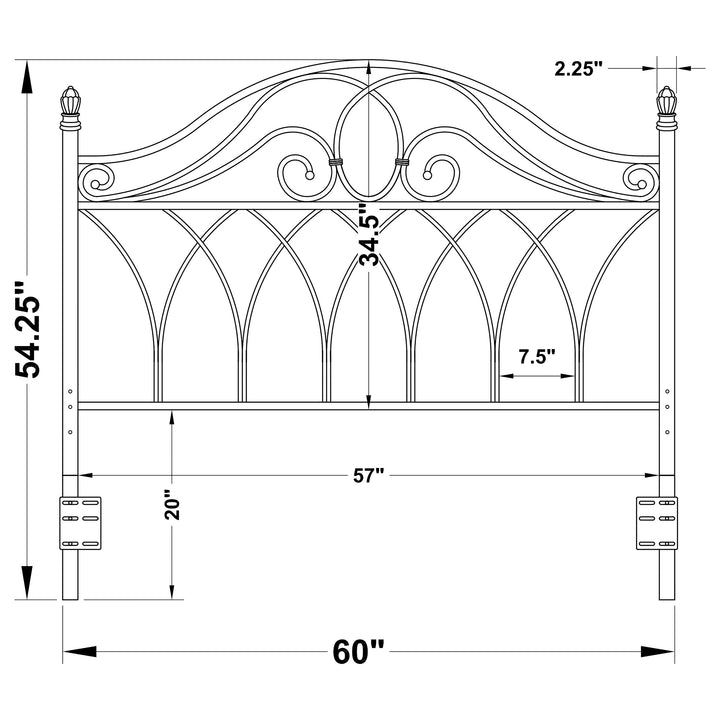 Zola Metal Queen or Full Open Frame Headboard Brown