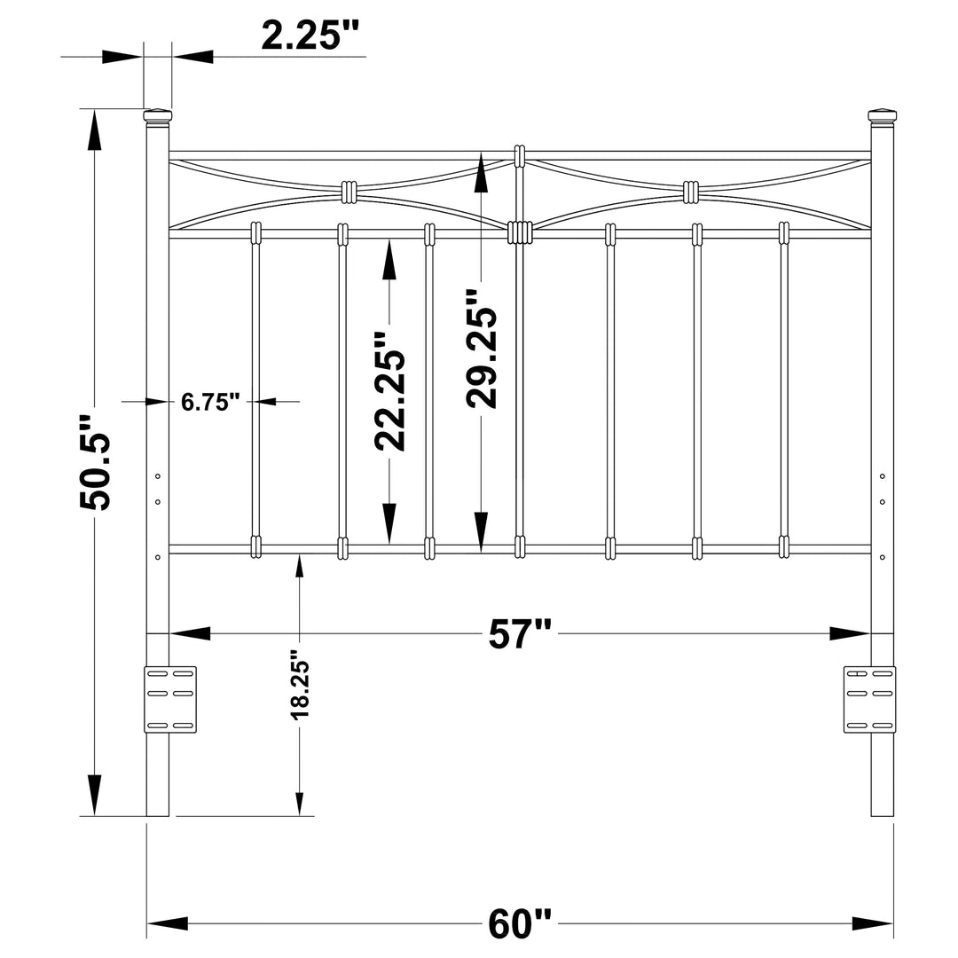 Lane Metal Queen or Full Open Frame Headboard Rustic Bronze