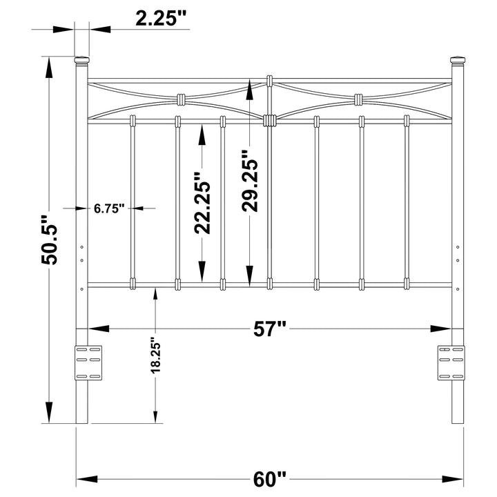 Lane Metal Queen or Full Open Frame Headboard Rustic Bronze