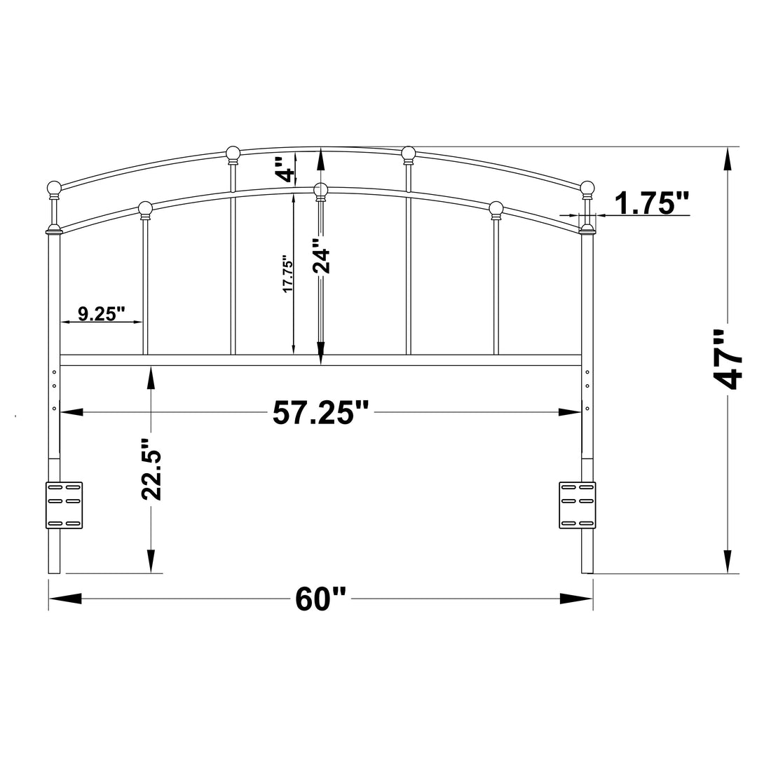 Bryant Metal Queen or Full Open Frame Headboard Black