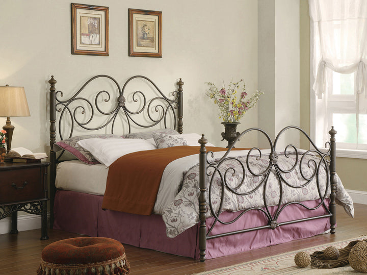 London Metal Eastern King Open Frame Bed Dark Bronze