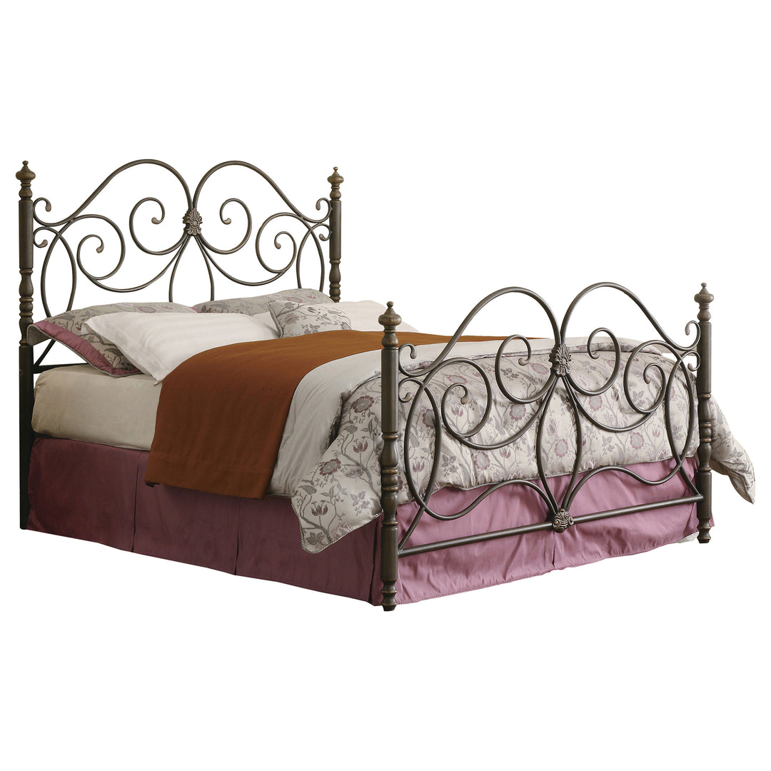 London Metal Eastern King Open Frame Bed Dark Bronze