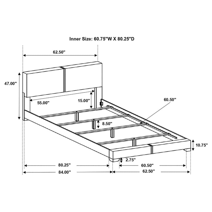 Conner Upholstered Queen Panel Bed Black