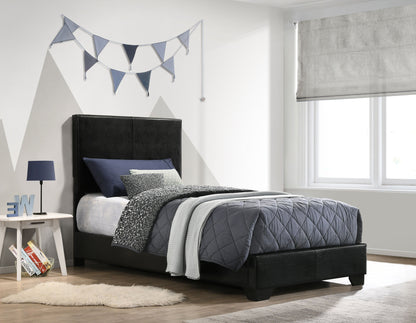 Conner Upholstered Twin Panel Bed Black