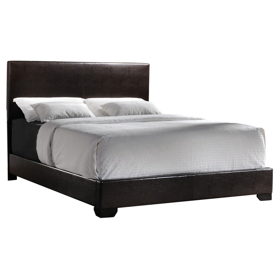 Conner Upholstered Full Panel Bed Dark Brown