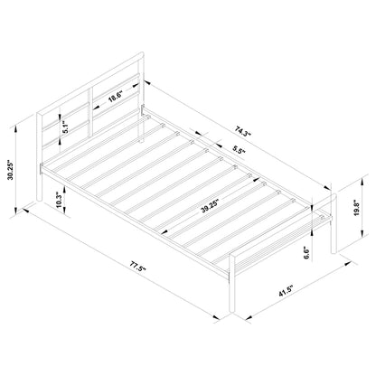 Fisher Metal Twin Open Frame Bed Gunmetal