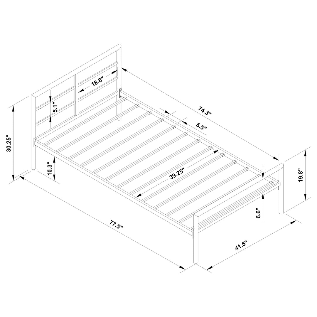 Fisher Metal Twin Open Frame Bed Gunmetal