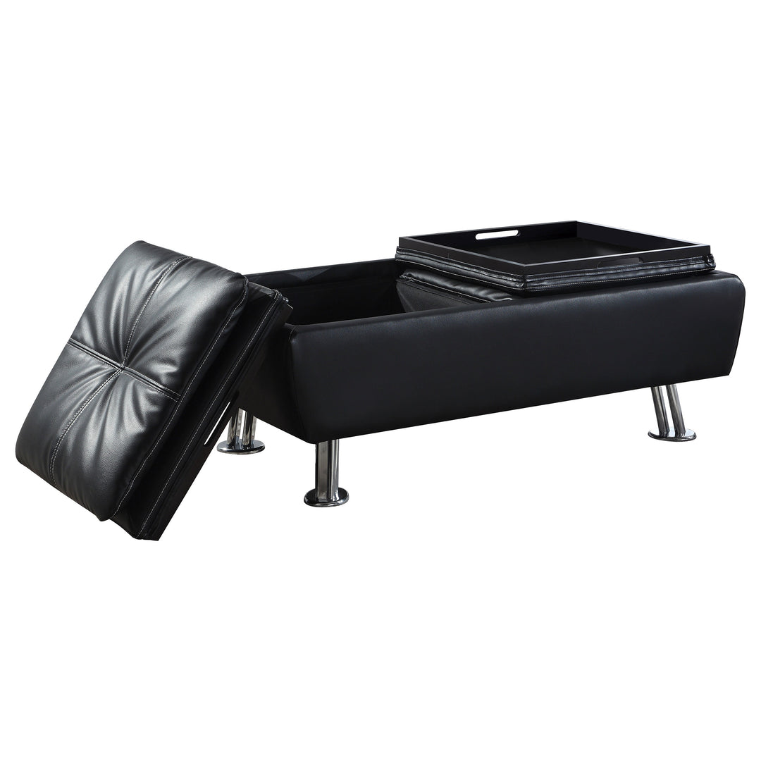 Dilleston Storage Ottoman with Removable Trays Black