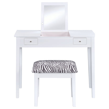 Seline Vanity Set with Pop-Up Mirror and Stool White