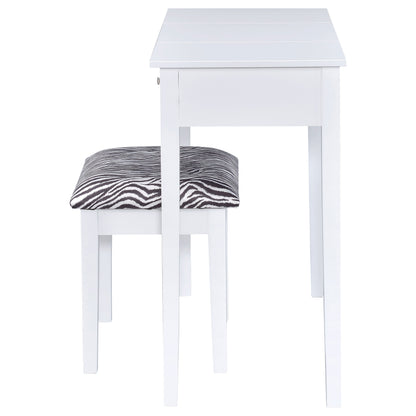 Seline Vanity Set with Pop-Up Mirror and Stool White