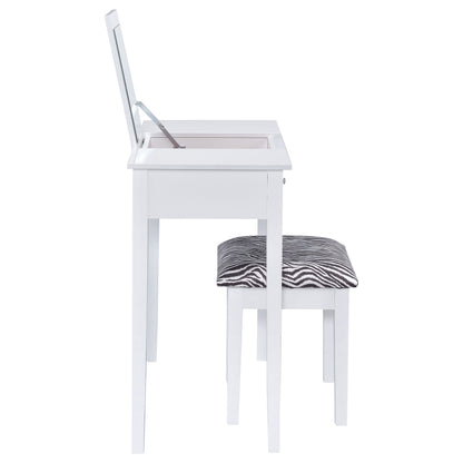 Seline Vanity Set with Pop-Up Mirror and Stool White