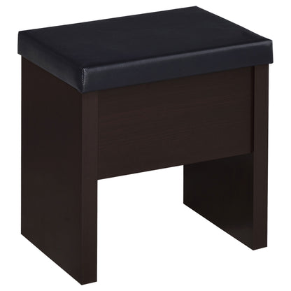 Harvey Vanity Set with Lift-Top Stool Cappuccino