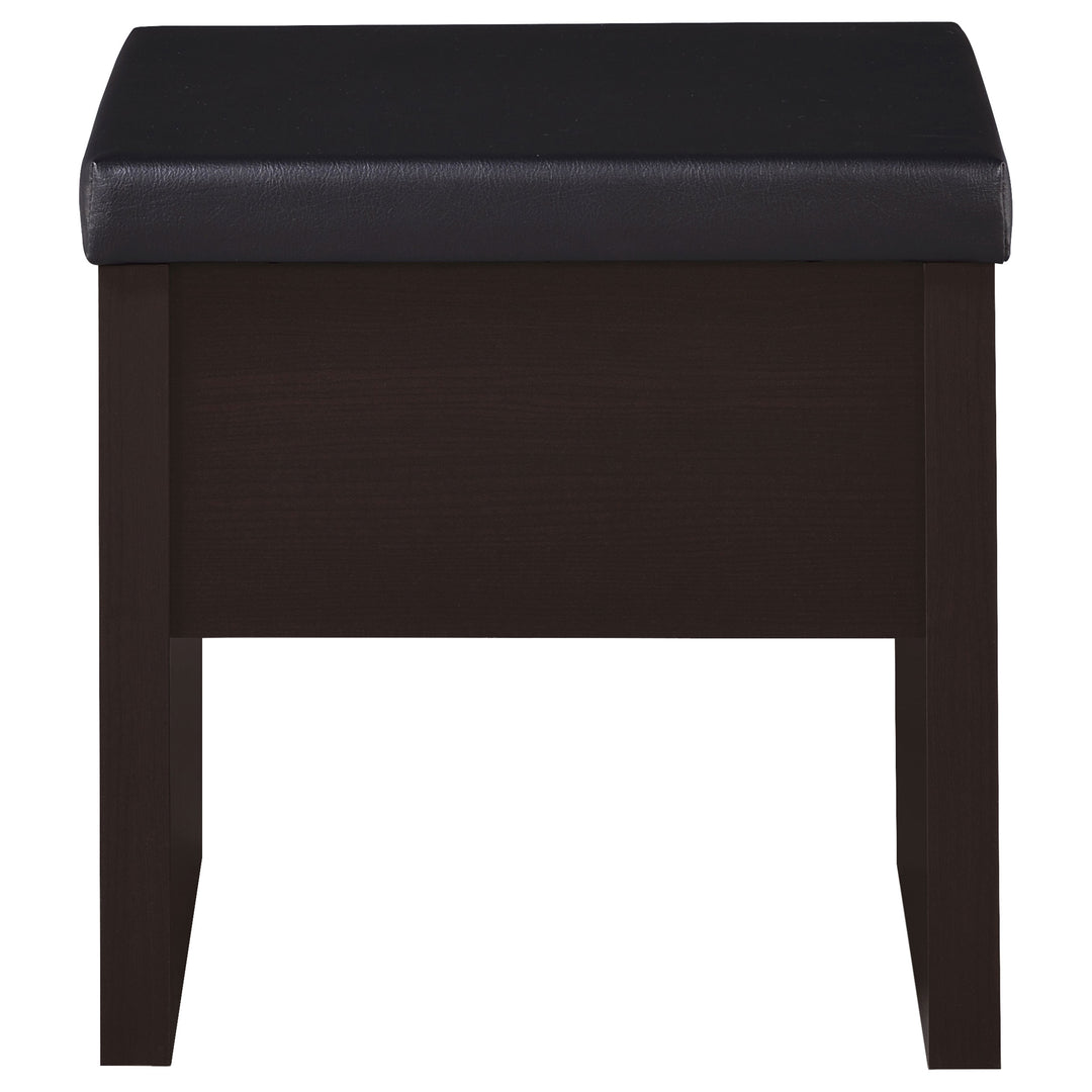 Harvey Vanity Set with Lift-Top Stool Cappuccino