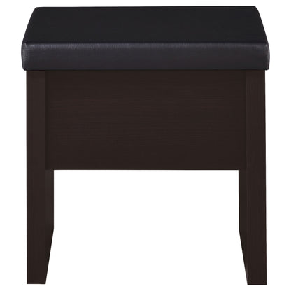 Harvey Vanity Set with Lift-Top Stool Cappuccino