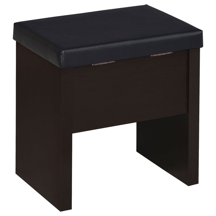 Harvey Vanity Set with Lift-Top Stool Cappuccino