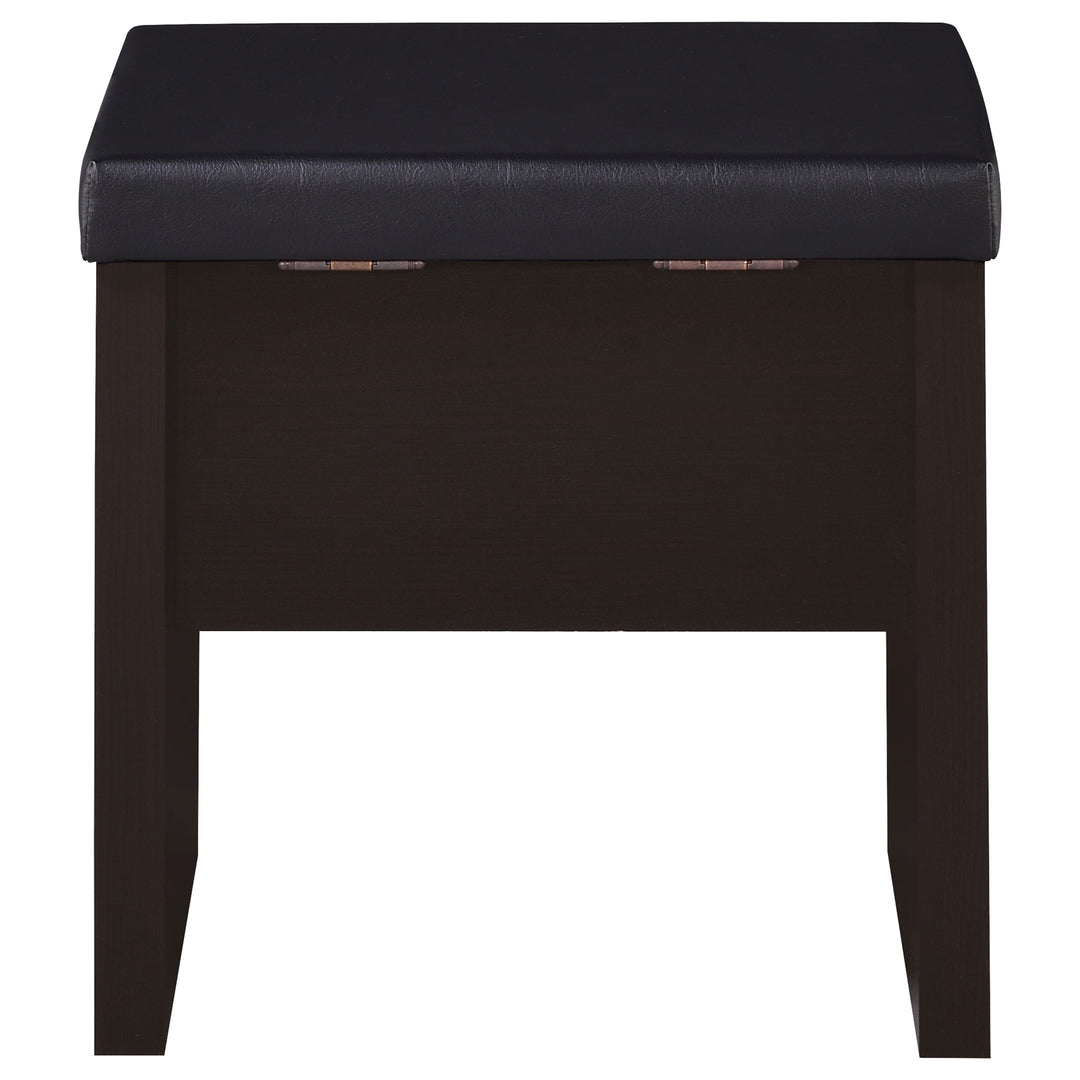 Harvey Vanity Set with Lift-Top Stool Cappuccino