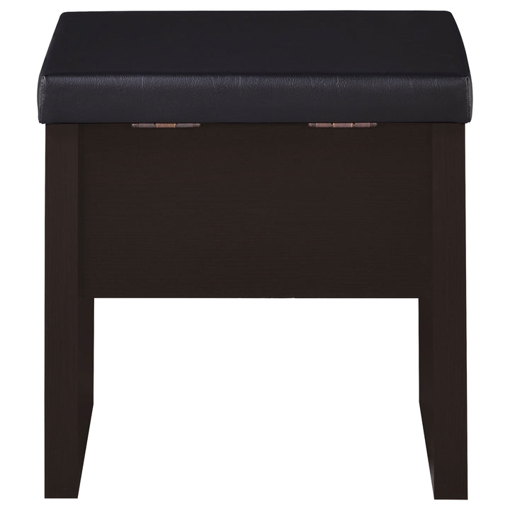 Harvey Vanity Set with Lift-Top Stool Cappuccino