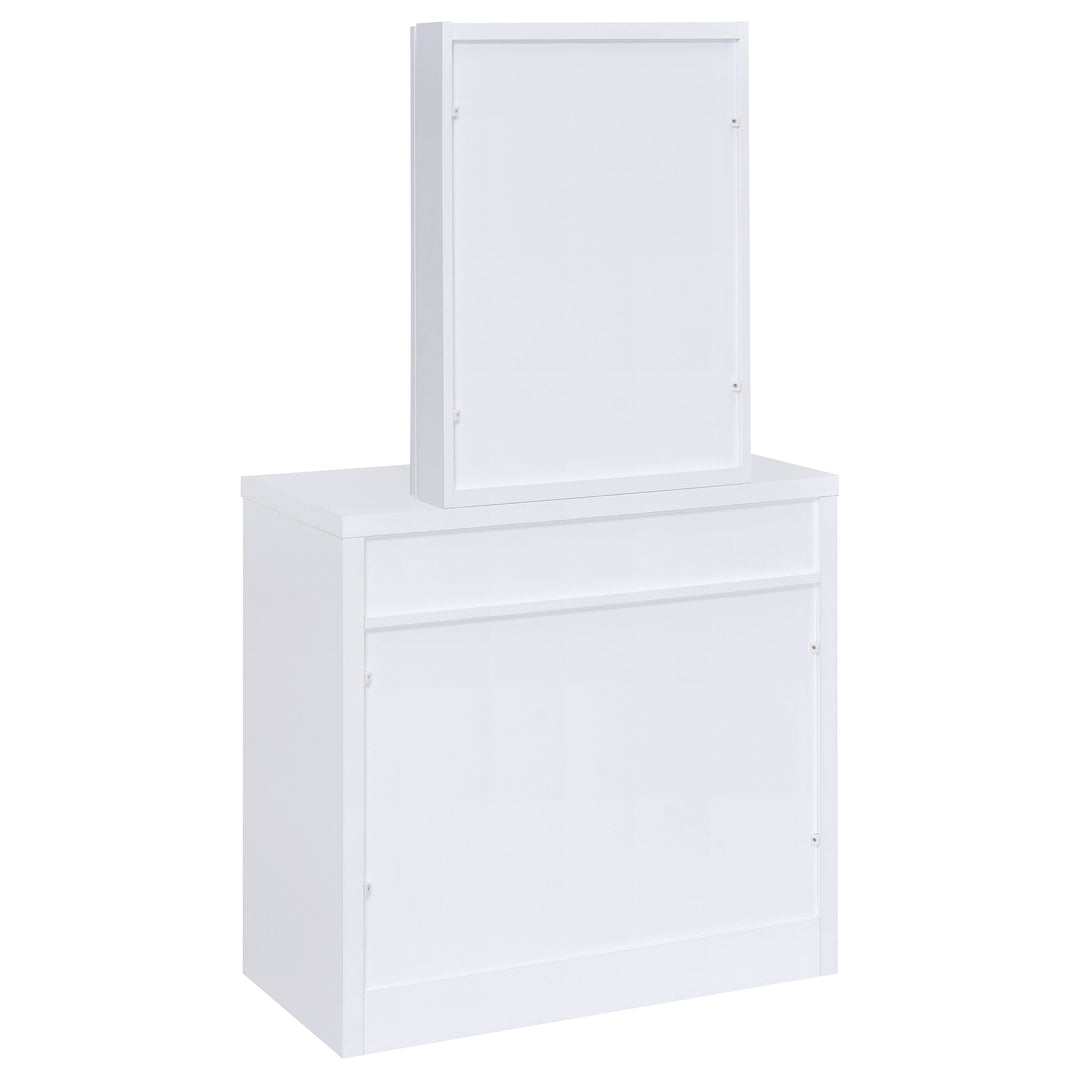 Harvey Vanity Set with Lift-Top Stool White