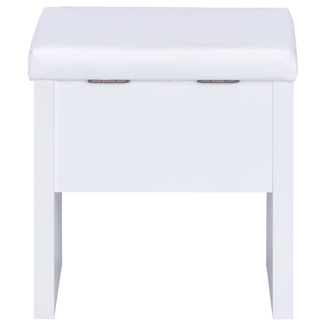 Harvey Vanity Set with Lift-Top Stool White