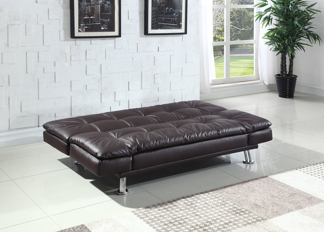 Dilleston Tufted Back Upholstered Sofa Bed Brown