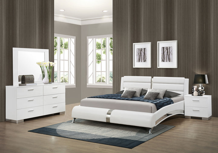 Felicity Contemporary White Eastern King Four-Piece Set