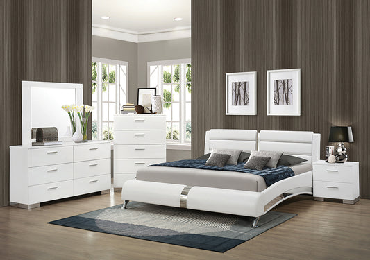 Felicity Contemporary White Eastern King Four-Piece Set