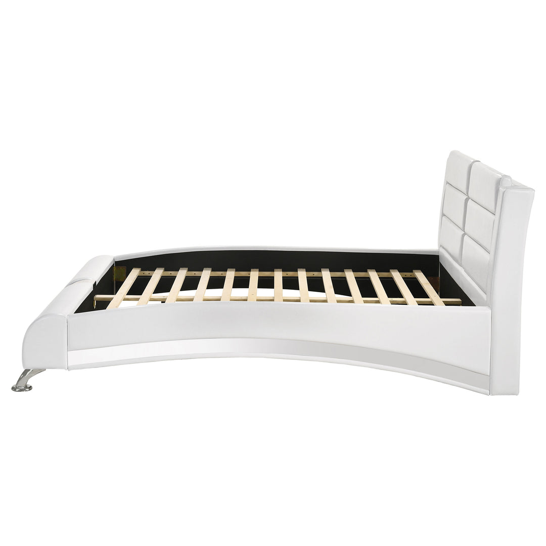 Jeremaine Upholstered Eastern King Sleigh Bed White