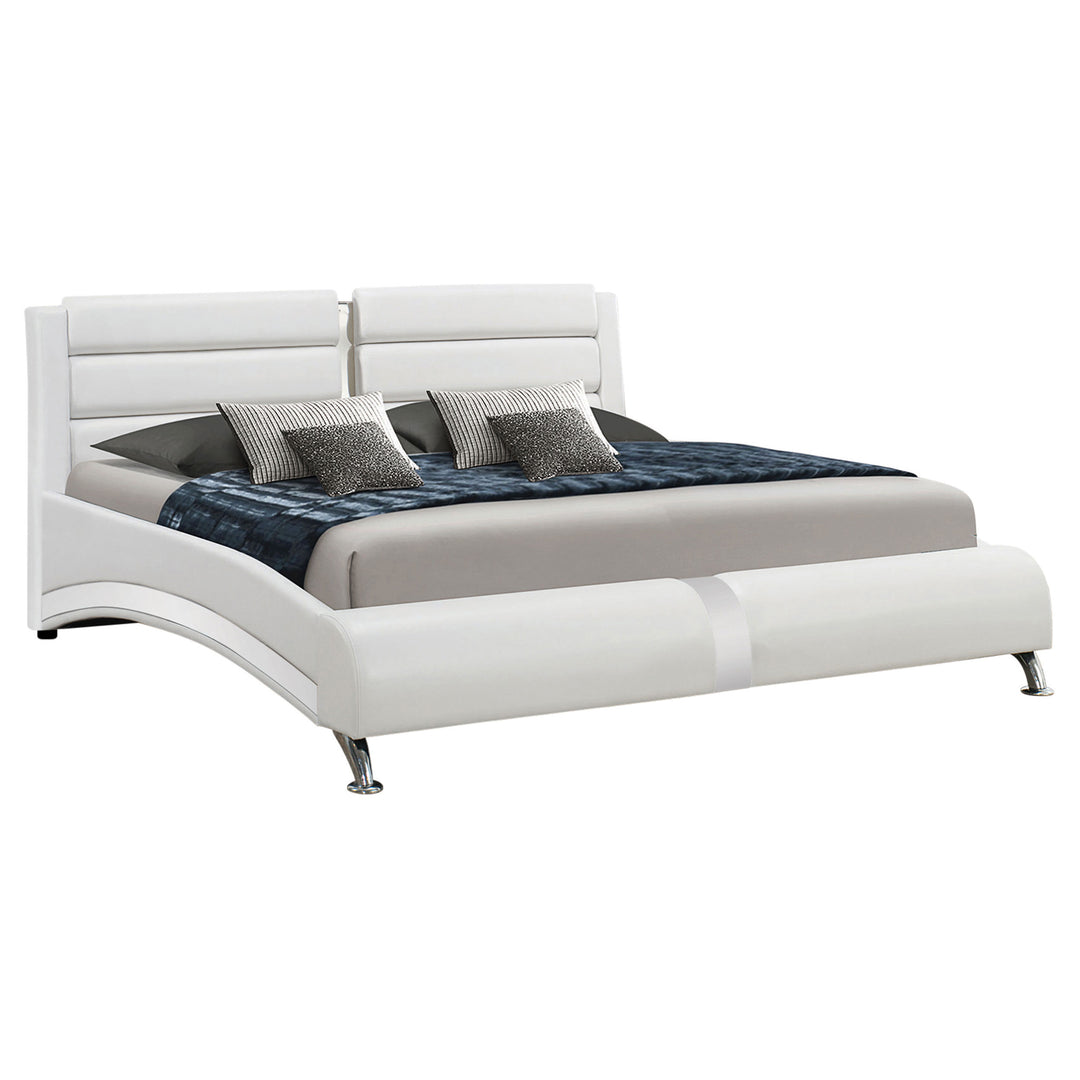 Jeremaine Upholstered California King Sleigh Bed White