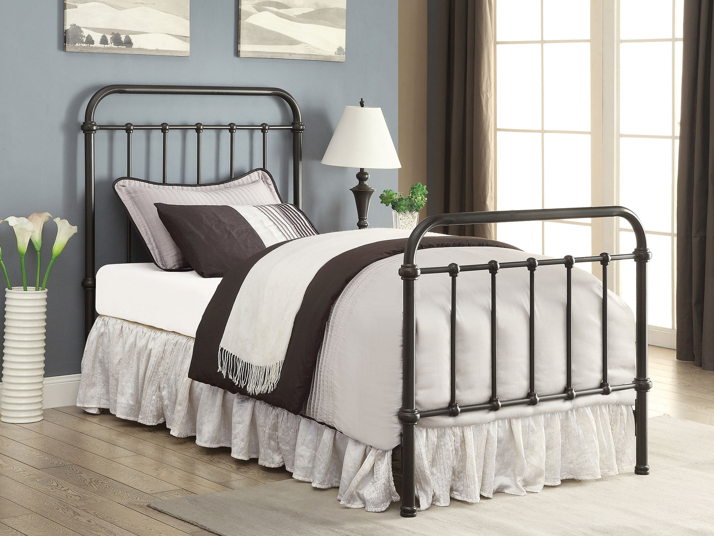 Livingston Metal Full Open Frame Bed Dark Bronze