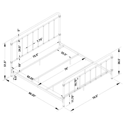 Livingston Metal Eastern King Open Frame Bed Dark Bronze