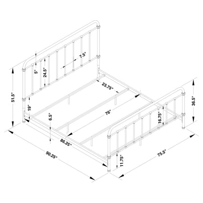 Livingston Metal California King Open Frame Bed Dark Bronze