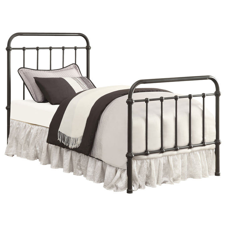 Livingston Metal Twin Open Frame Bed Dark Bronze