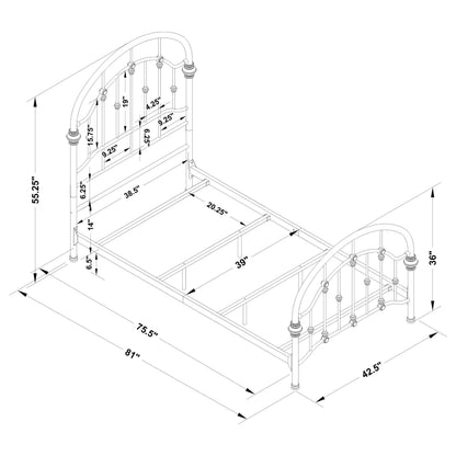 Rowan Metal Twin Open Frame Bed Dark Bronze